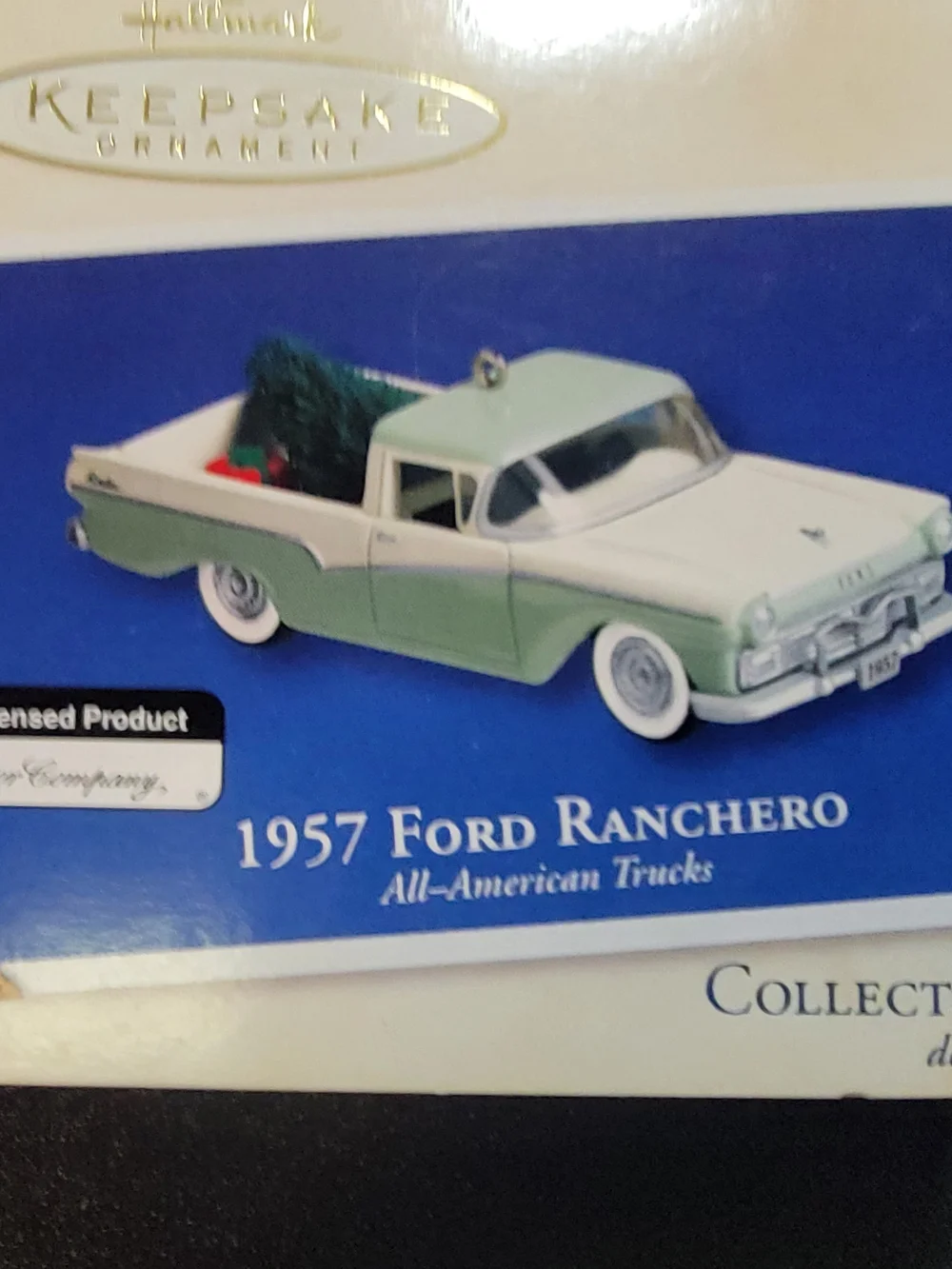 Hallmark Two-Tone Green and White 1957 Ford Ranchero Ornament